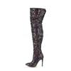 Pleaser - COURTLY3015 Overknee laarzen - Paars/Multicolours Product image